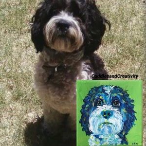 4x4 mini Custom style dog cat portrait art gift